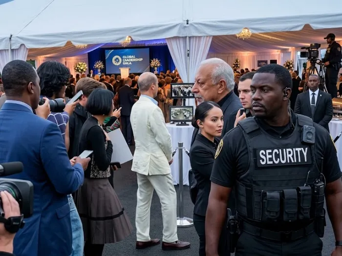 Event security personnel at large venue