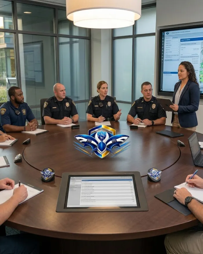 Sharks Security professional team in briefing